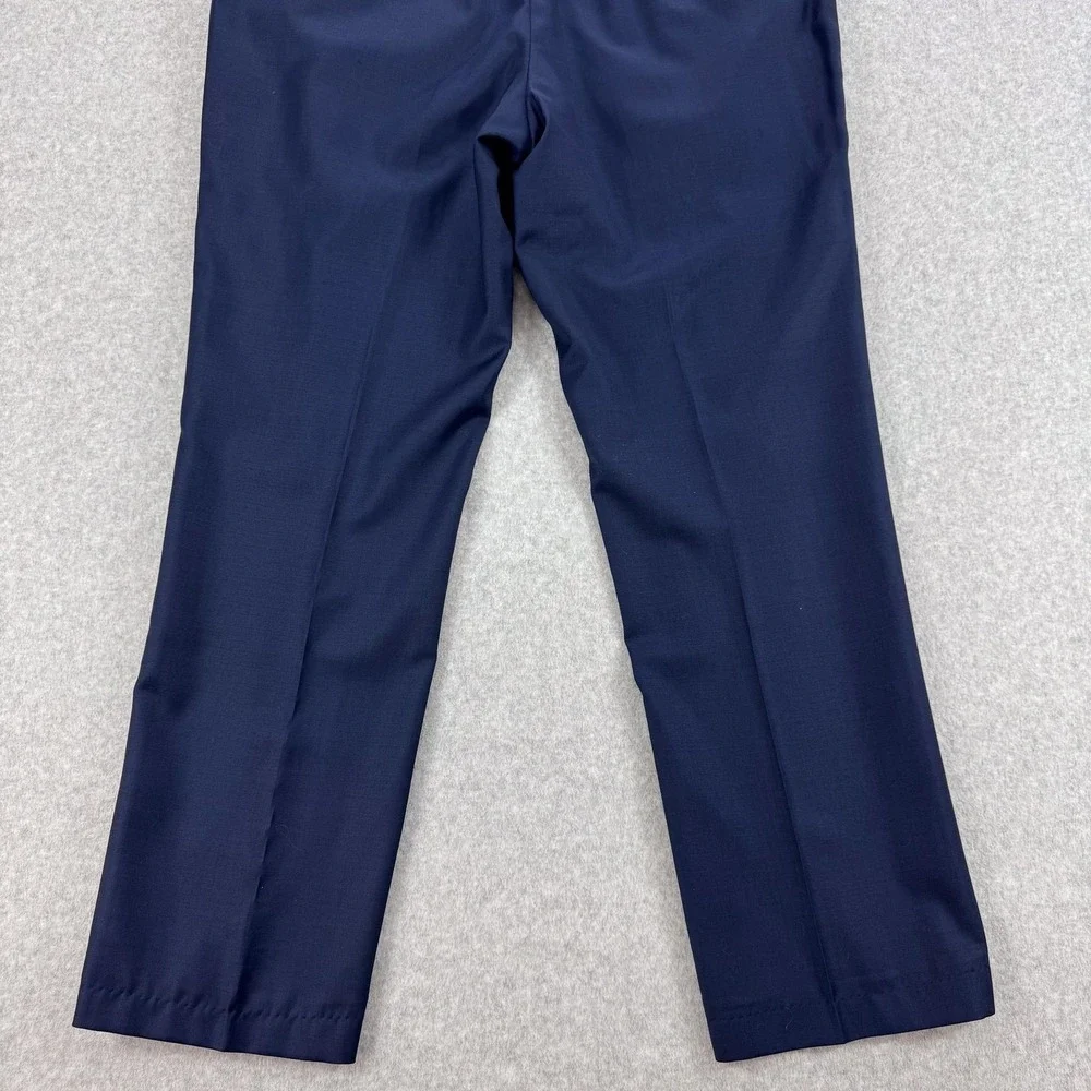 Spier & Mackay Dress Pants Mens 38x31 Blue Wool Lined Flat Front Office Business